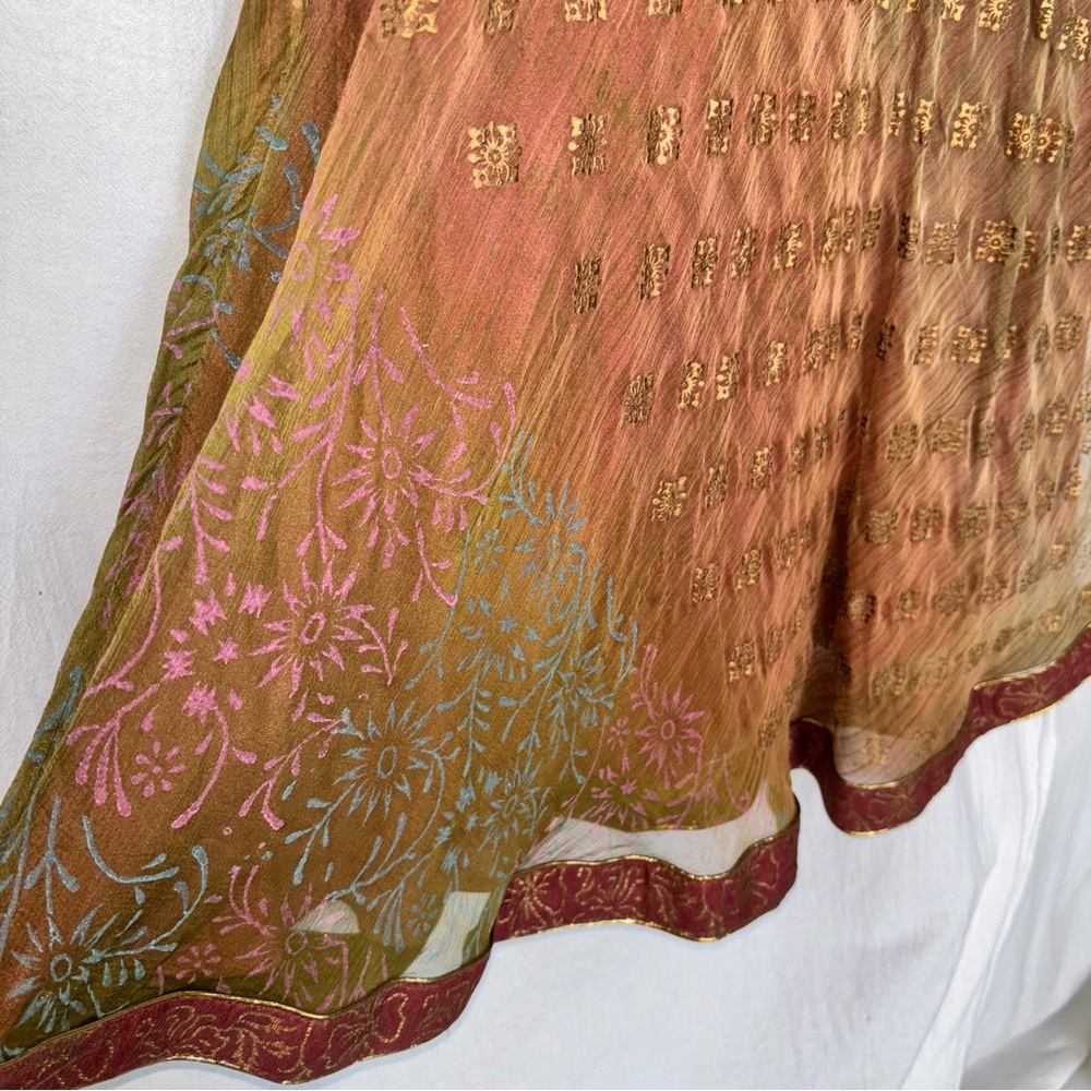 Karishma Burgundy and Gold Embellished Midi Sundress - Picture 6 of 10